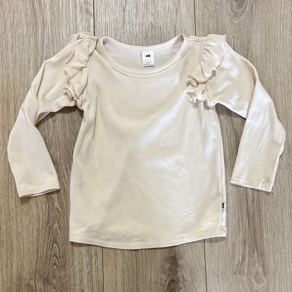 Little & Lively cream ruffle long sleeve - 3/4